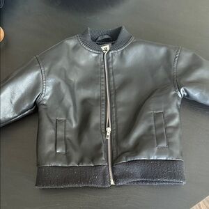 Kids Black Leather Jacket